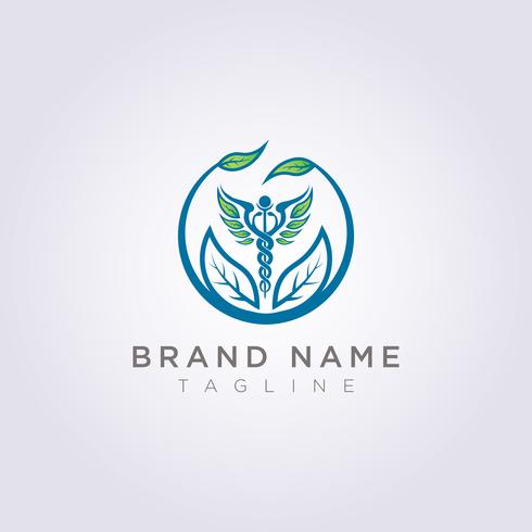 Design a logo with a combination of circles, leaves and health symbols for your business or brand vector