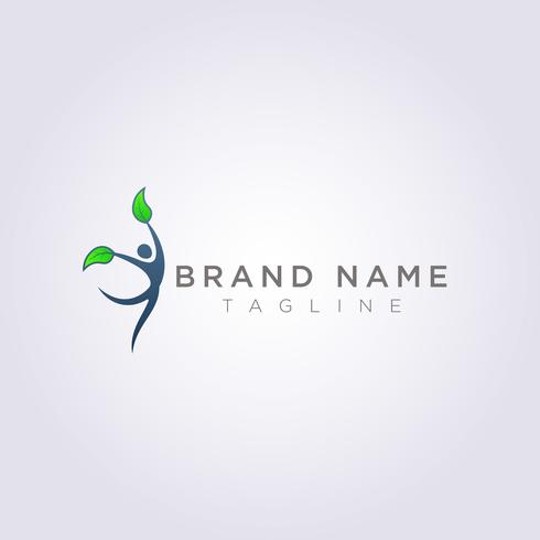 Logo design symbols of people dancing with leaf hands for your Business or Brand vector