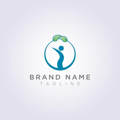 Design a circle logo with leaves on it and people in the circle for your business or brand vector