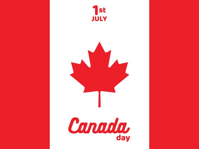 Cartel del feliz día de Canadá con la bandera de diseño vectorial vector