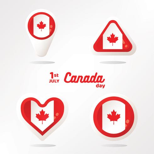 Bandera de Canadá en Forma Vector Pack