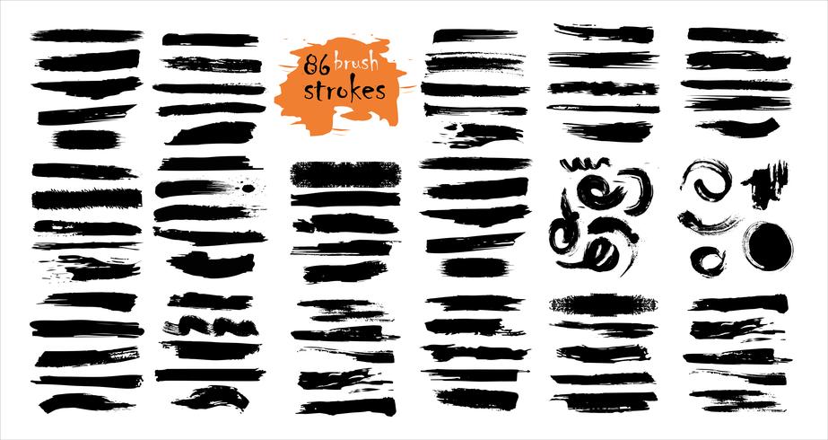 Brush strokes hand drawn vector illustration - Vector