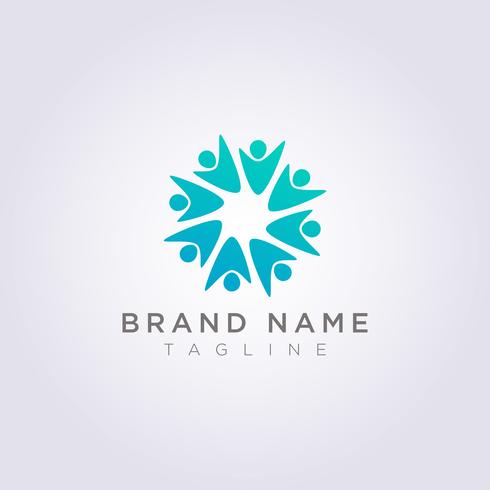 Logo Design is a group of people who are happy for your Business or Brand vector