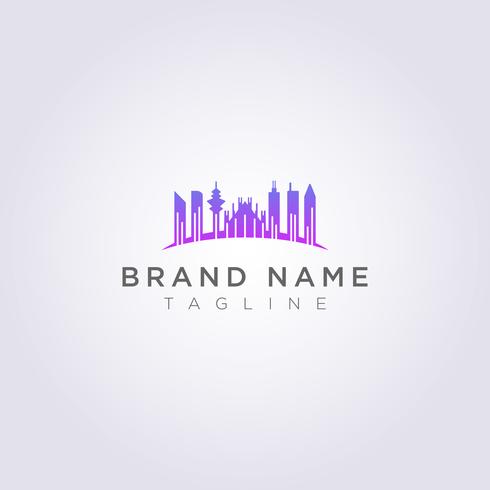 Logo City Icon Design Buildings with skyscrapers, towers, architecture vector