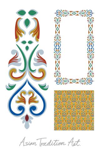 Asian tradition style art collection vector