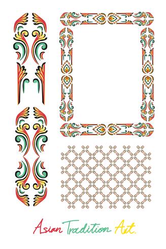 Asian tradition style art collection vector