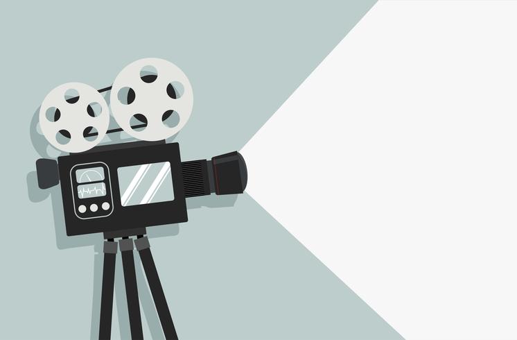 retro cinema film camera vector background