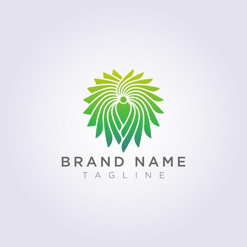 Logo People Icon Design with ornaments around it Decorative Abstract Luxury