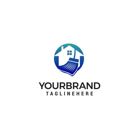cleaning service logo design concept template vector