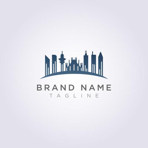 Logo City Icon Design Buildings with skyscrapers, towers, architecture vector