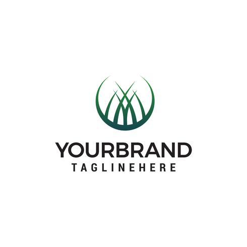 grass logo design concept template vector