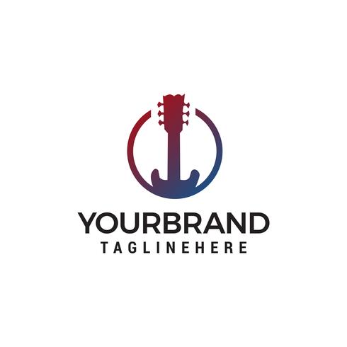 Guitar logo design concept template vector