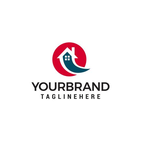 Fast house logo design concept template vector