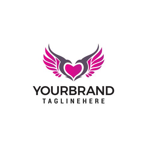 love wings logo design concept template vector