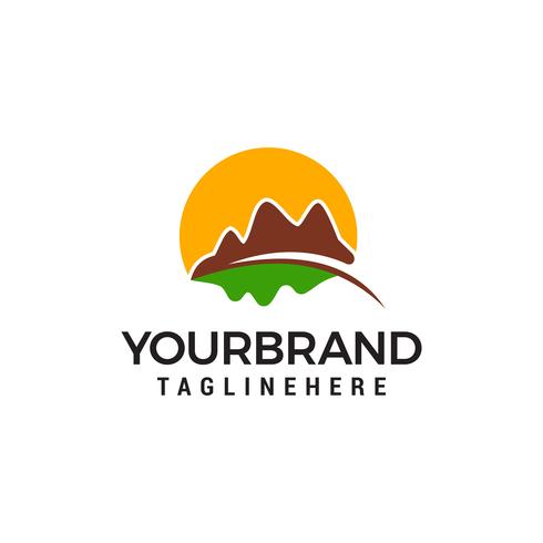 Mountain hills logo design concept template vector