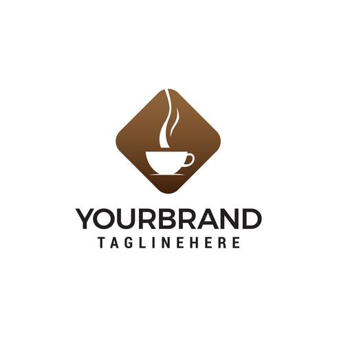 Vector de plantilla de concepto de diseño de logotipo de vidrio de café y té