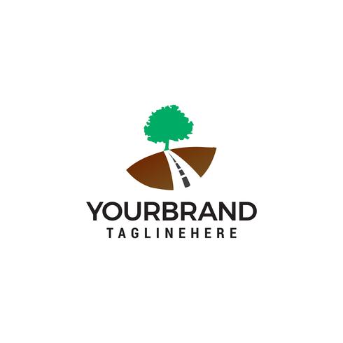 Road tree logo design concept template vector
