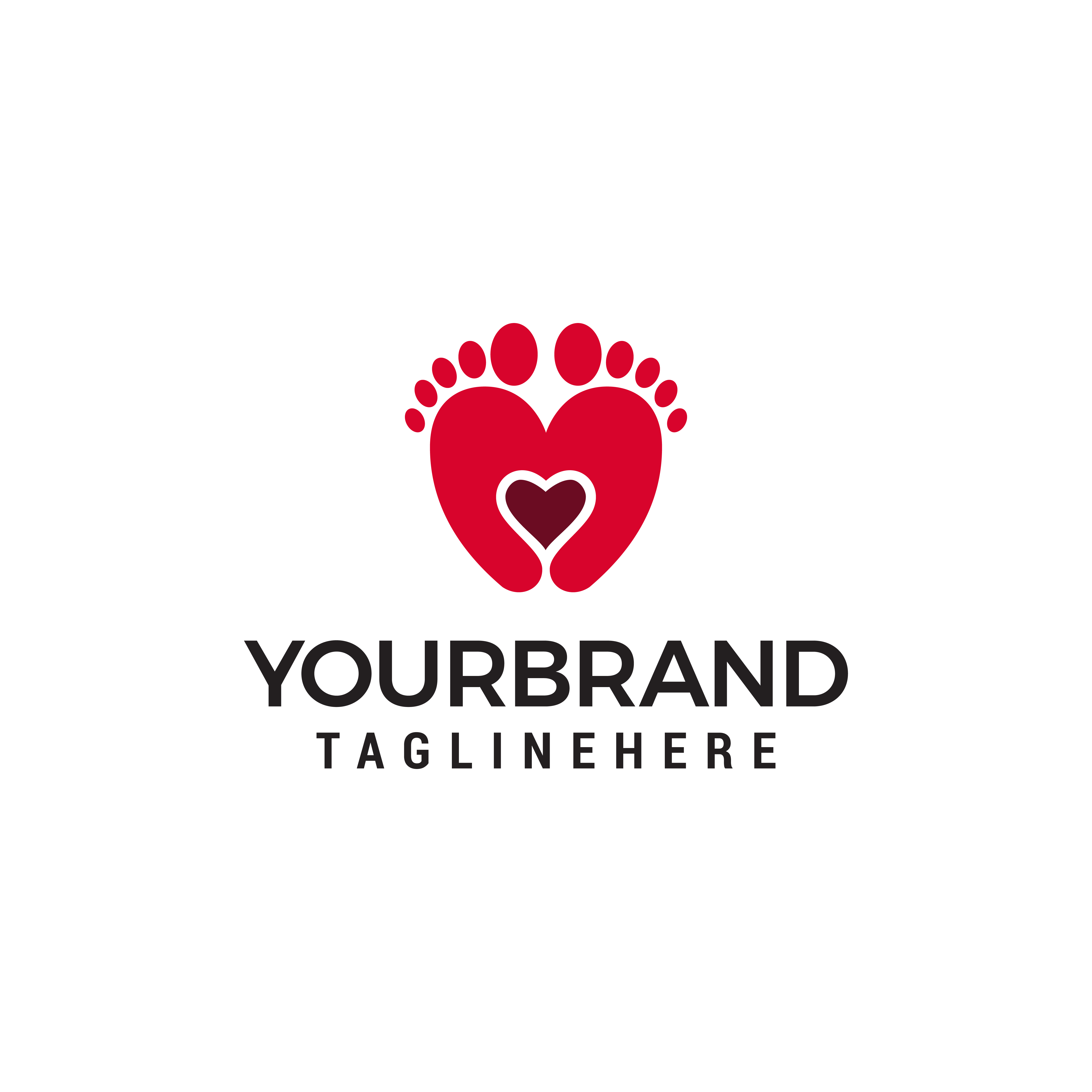 Two feet and heart logo design concept template vector 590851 Vector Art at Vecteezy