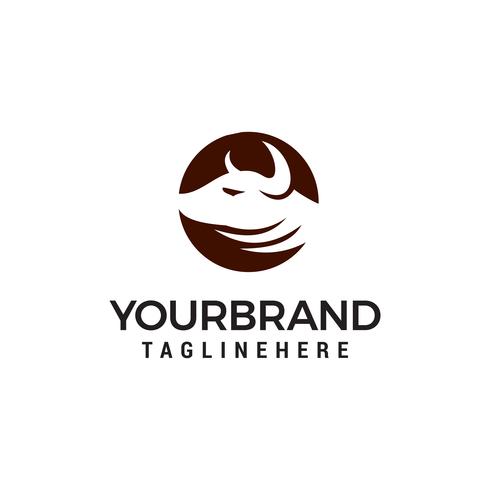 cow head logo design concept template vector