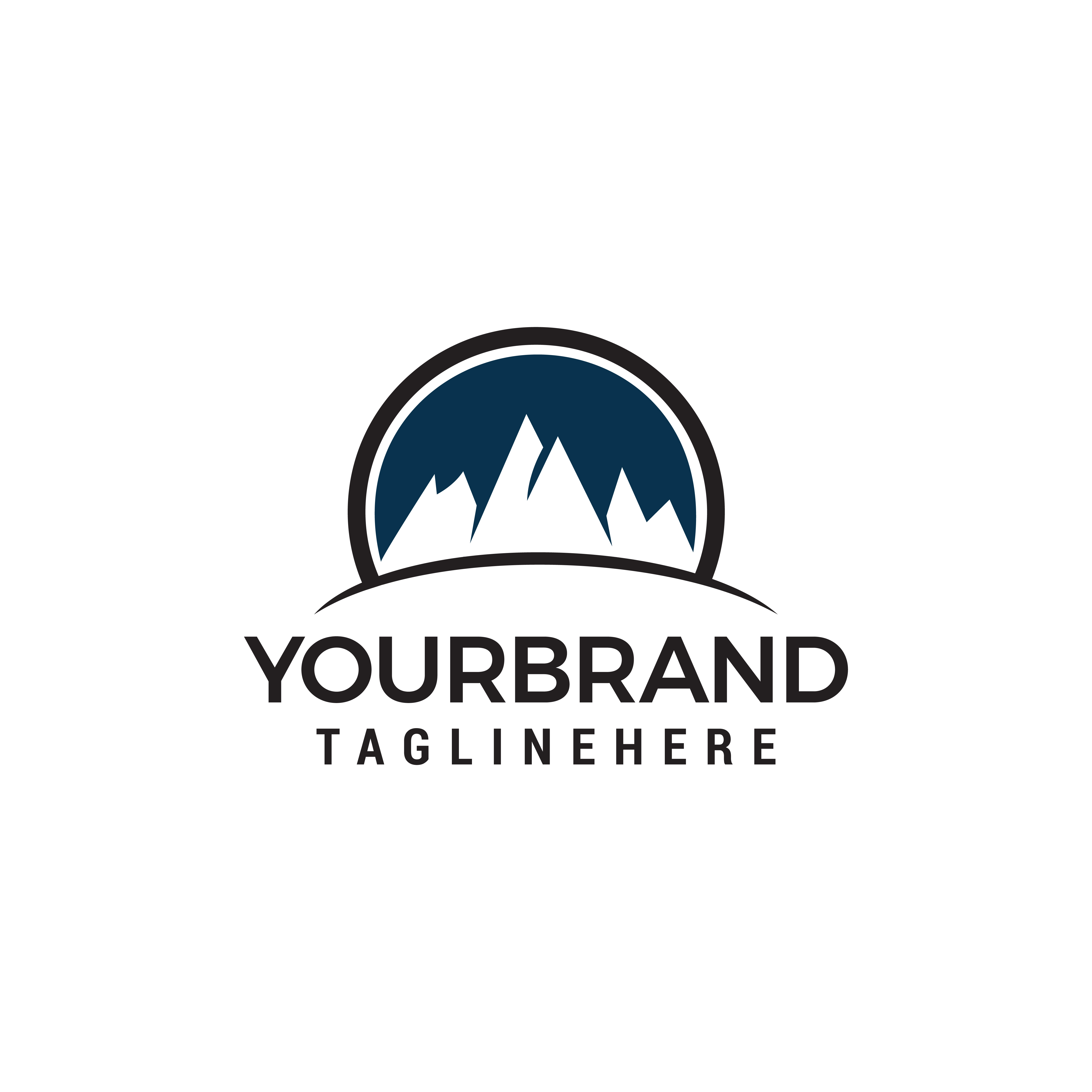 Mountain circle logo design concept template vector 590870 - Download