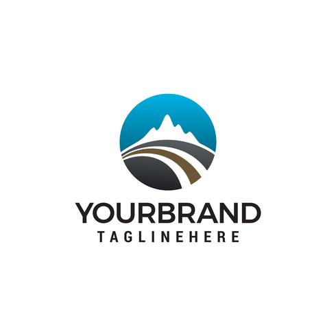 Road mountain logo design concept template vector