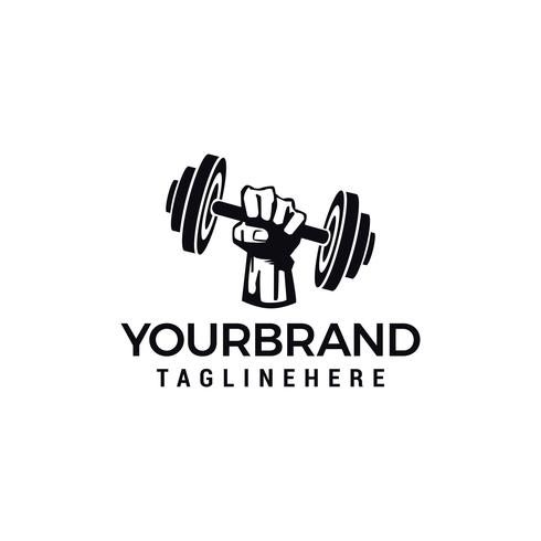 hand barbel Vector logo design for fitness club design vector template