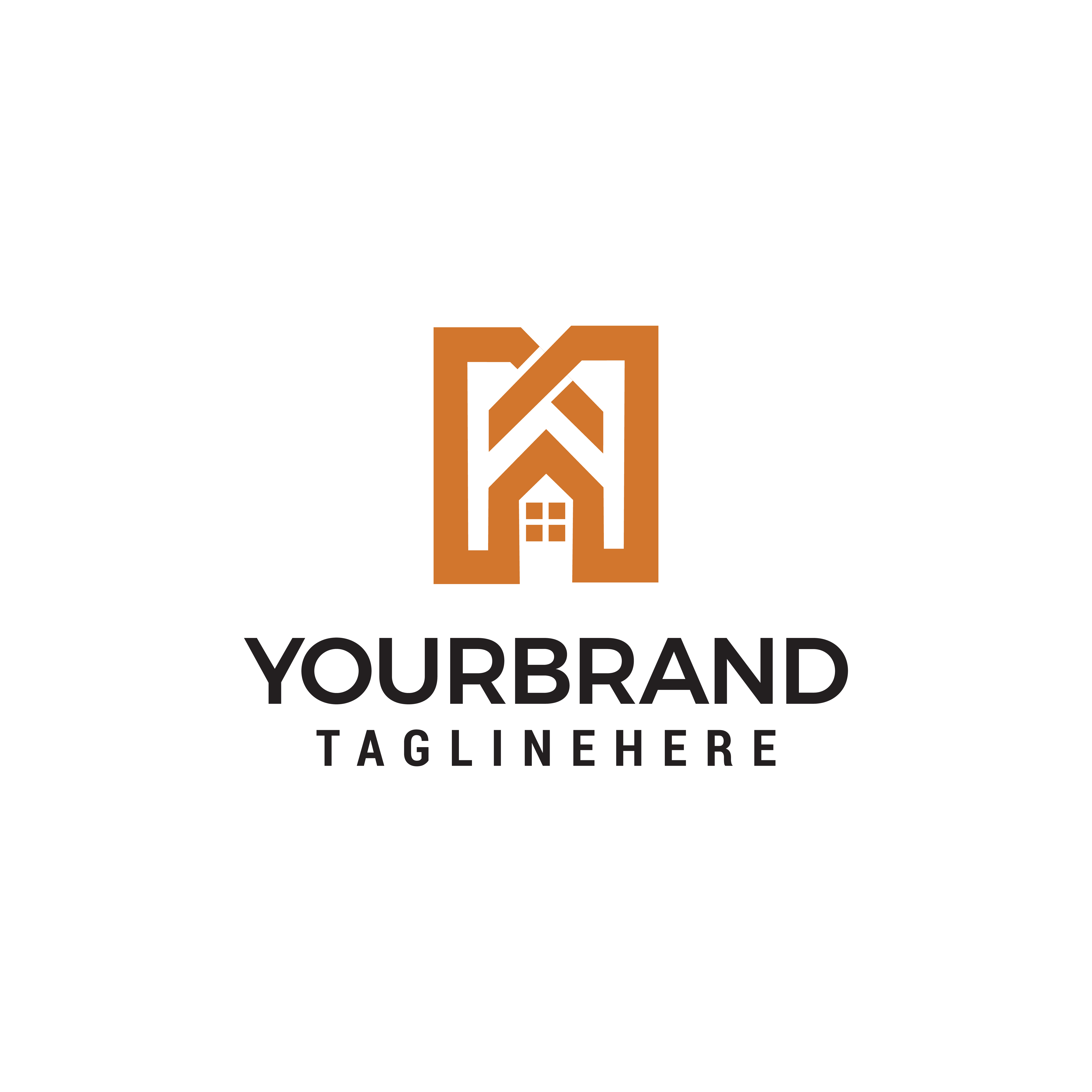 Real estate home logo design in letter M shape template. 7932934 Vector Art  at Vecteezy