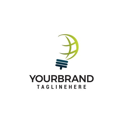Creative Bulb Abstract Vector Logo Design And Globe Sign