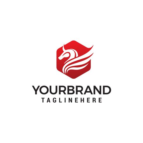 Pegasus logo design concept template vector