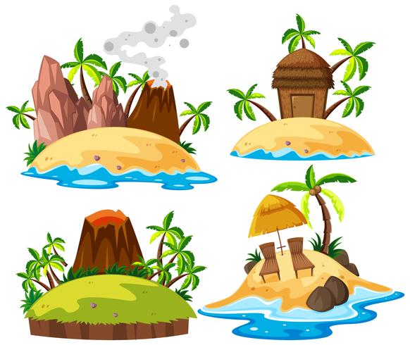 Set of isolated island vector