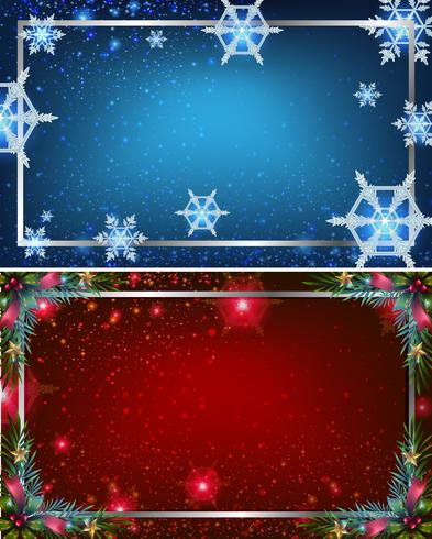 Two background templates with blue and red colors vector