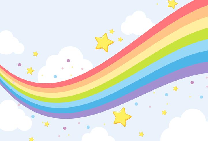 Sky rainbow background template vector