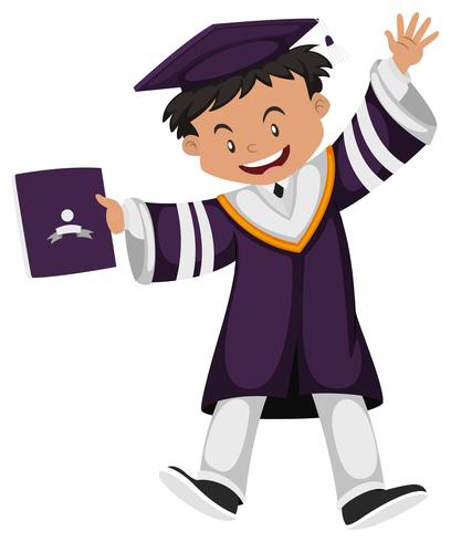 Hombre en traje de graduación púrpura vector