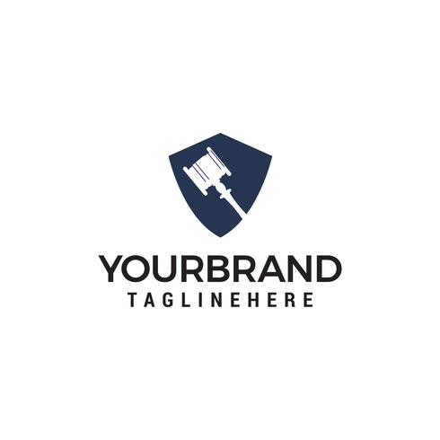 hammer judge logo design concept template vector