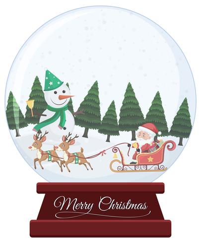 Christmas snow globe on white background vector