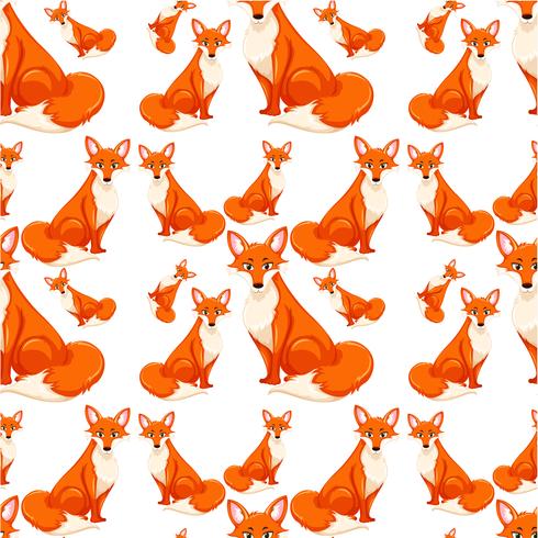 Seamless of red fox vector