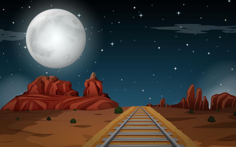 Desert scene at night vector