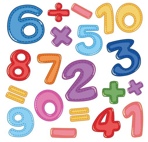 A set of number and math icon vector