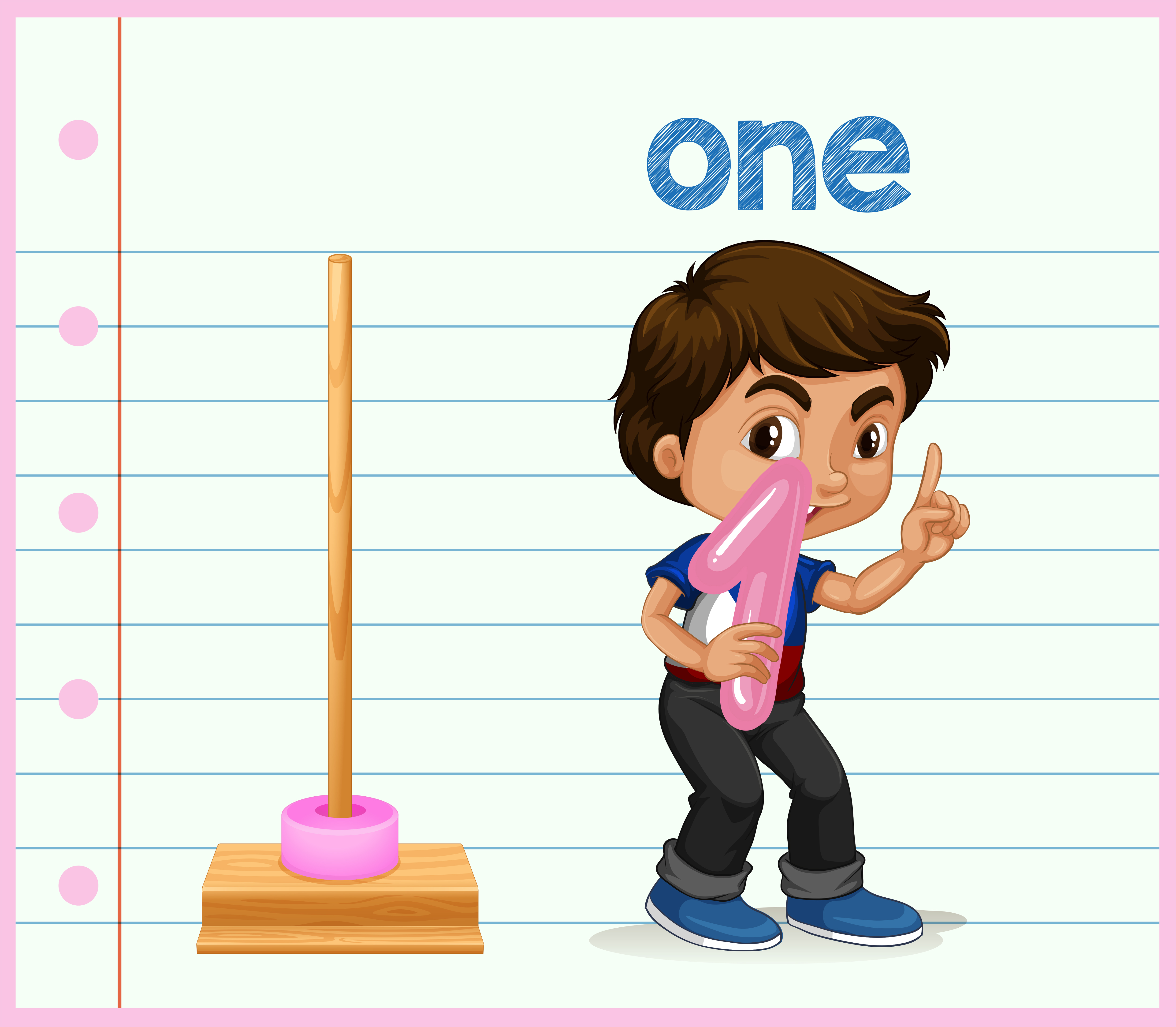Boy counting number one 591230 Vector Art at Vecteezy