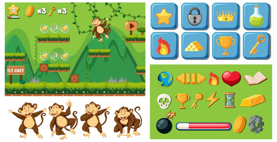 Money on game template vector