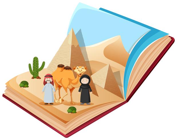 A popup book of desert vector