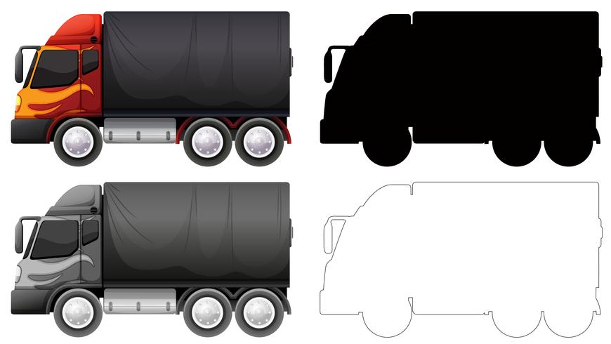 Set of truck vehicle vector