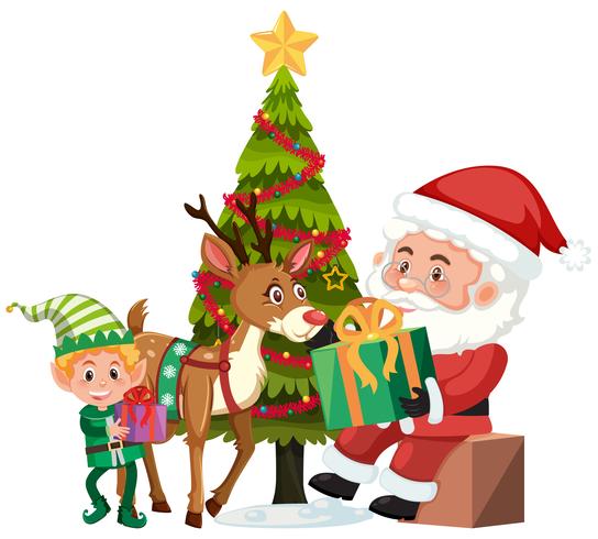 Christmas and santa on white background