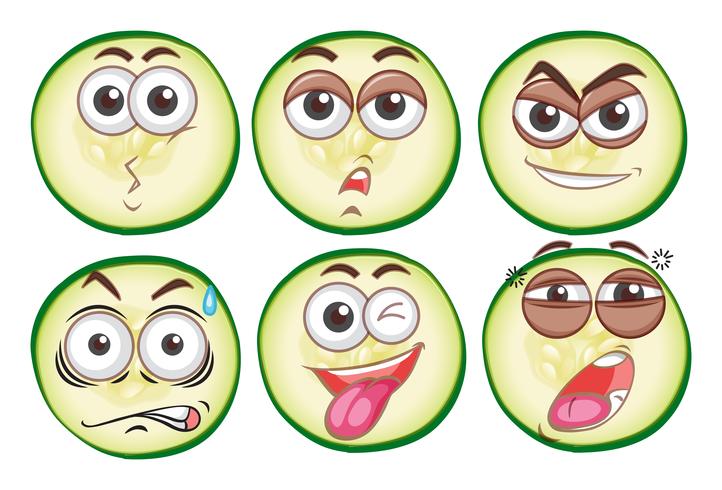 Six Different Expression Faces vector