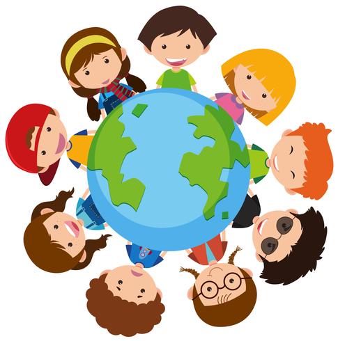 Happy children around the world vector