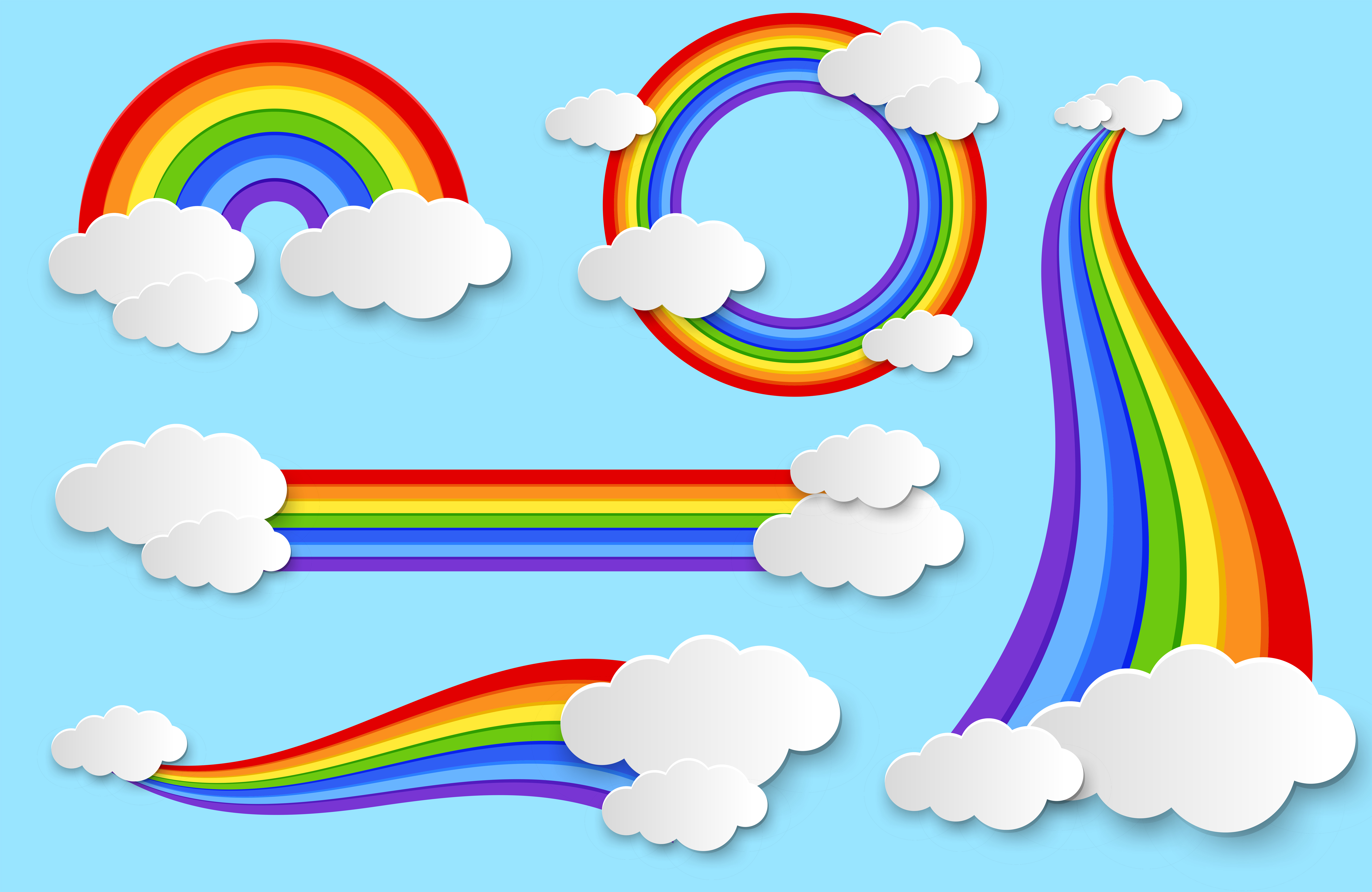 Download Different Rainbow in the Sky - Download Free Vectors ...