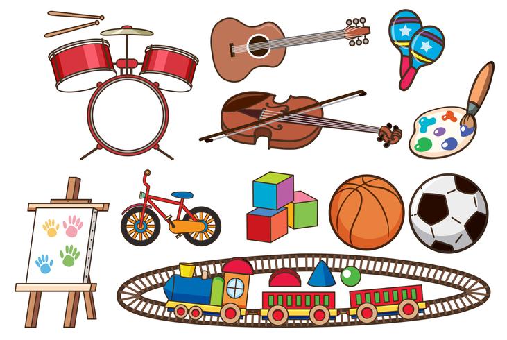 Set of different toys vector