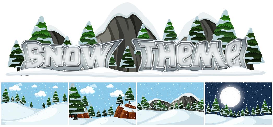 Set of outdoor landscape vector