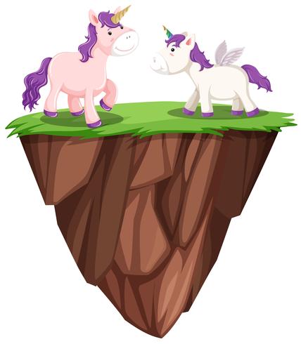 Unicorn on the island vector