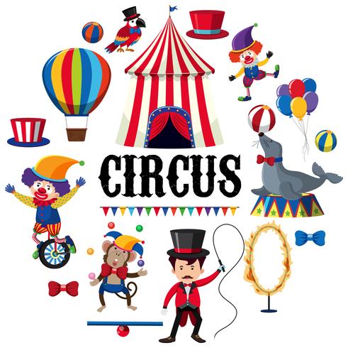 Colourful Circus Element on White Background vector